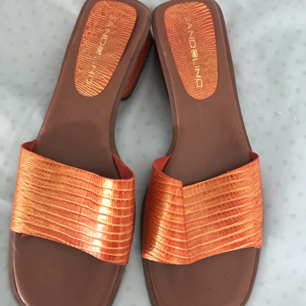 Bandolino leather women size 7 coral dress sandals